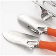 5pcs outils de plantation de jardin en acier inoxydable-Pelle Râteau Fourche-Orange-1