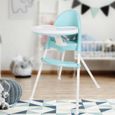 BORLAI® Chaise haute pour tout-petit, chaise d'alimentation pour bébé, chaise de salle à manger pour tout-petit, Bleu-1