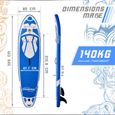 Planche de Stand Up Paddle Gonflable Physionics® - 320x80x15 cm - Bleu-1