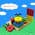 Coloré Géométrique En Caoutchouc En Bois Puzzles Éducatifs Sécurité Enfants Jouets Jouets Éducatifs pour Enfants 3 Ans-1