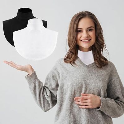 Plastron Femme Faux Cols PLATEYTR Col Roulé Amovible (rouge