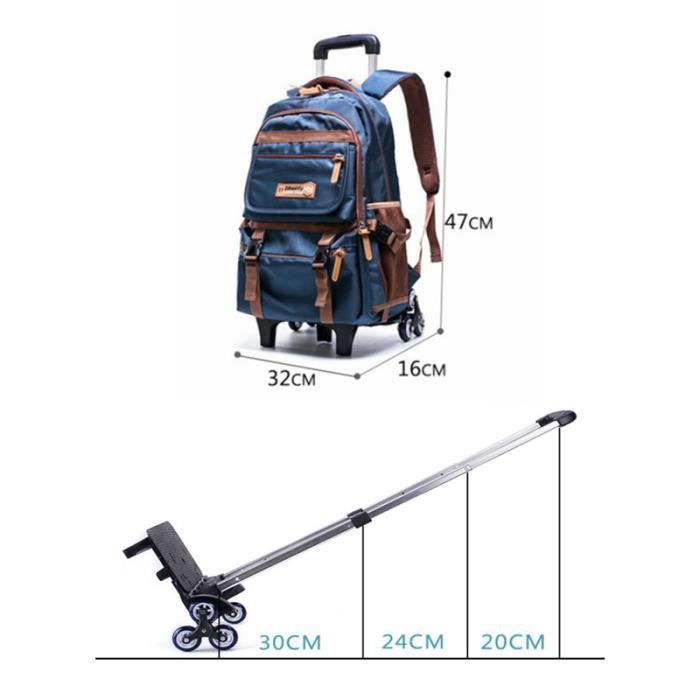 CONPHERON Trolley Sac à Dos 2 Roulettes - Cartable Scolaire Enfant Garçon Fille Voyage Loisir