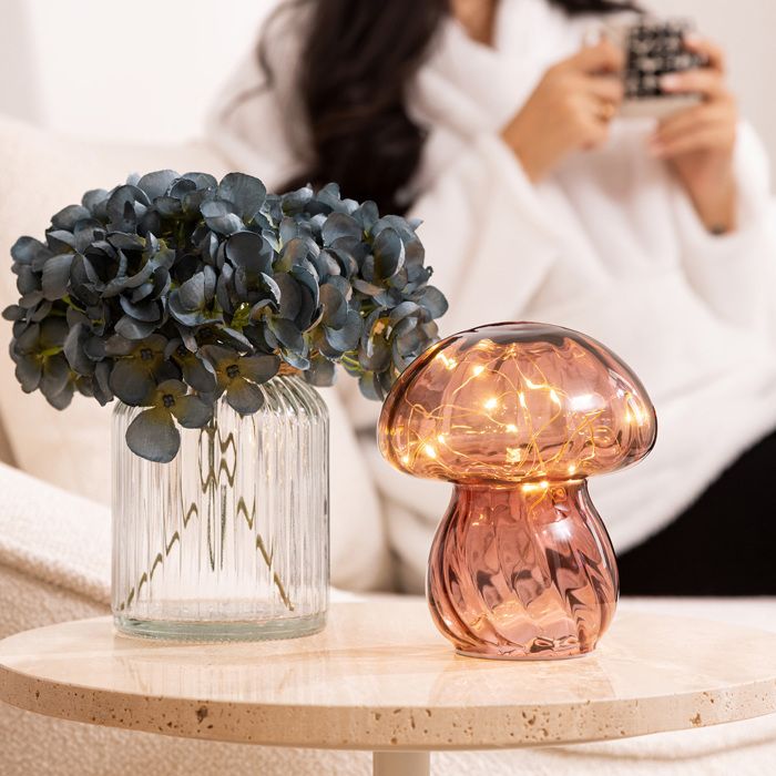 Lampe à poser LED Malu rose antique H15cm - Atmosphera Créateur d ...