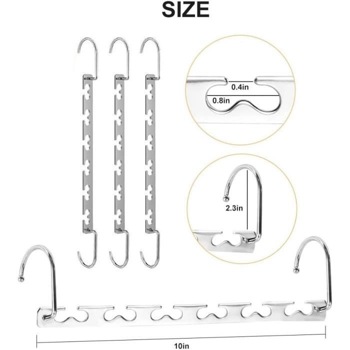 Porte-cintres gain de place métal gris, H.7.5 x l.7.5 x P.41.5 cm
