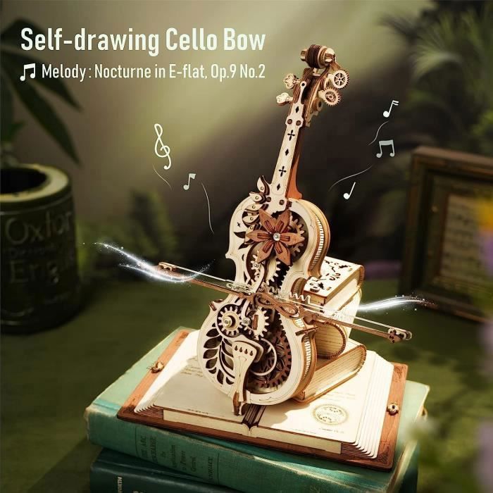 Générique Boîte À Musique Violon Puzzle 3D - Maquette En Bois Puzzle Musical Violoncelle Décorative - Loisir Créatif Fait Main pour - Cadeau Éducatif Artistique