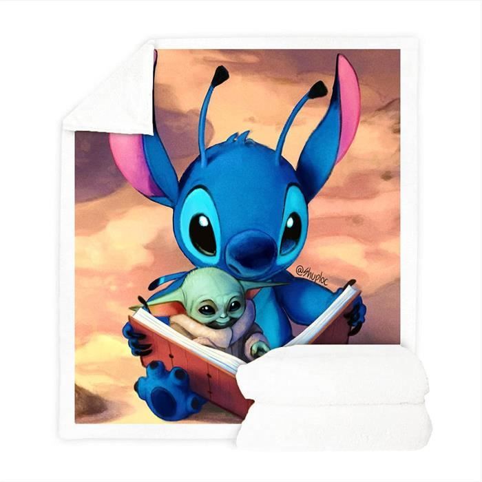 Couverture Stitch Glutnel pour Adultes et Enfants, Plaid Thème Dessin Animé  Disney, pour Canapé-Lit, Cadeaux