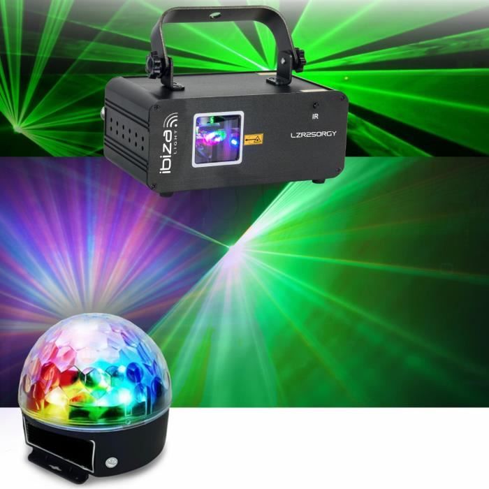 LASER LZR60G + ASTRO BALL JEUX DE LUMIERE PUISSANT PA DJ SONO MIX BAR CLUB  DISCO DANSE discothèque strobo sport NOEL - Cdiscount TV Son Photo