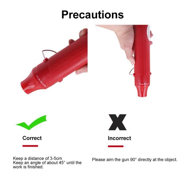 Mini Pistolet à Chaleur Portable 230V - Température Réglable Jusqu'à 390°C, Chauffage Rapide Avec Support
