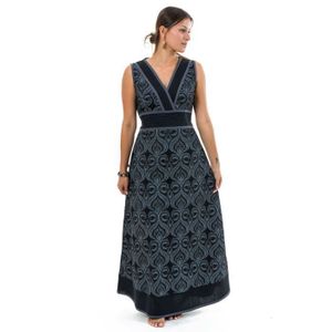 Robe Longue Noir Et Blanc Ample Et Fluide - Taille M (convient 38-42), Extensible Et Confortable
