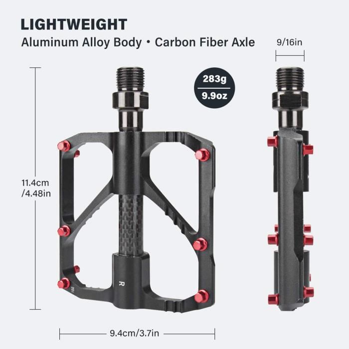 Pédale VTT en fibre de carbone ultra-légère avec dégagement rapide
