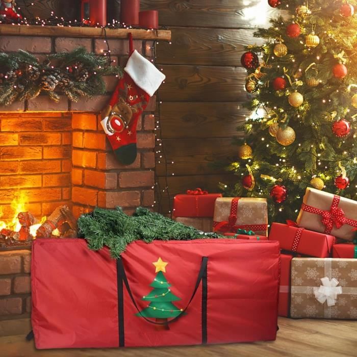 FNSAOM Sac de rangement à roulettes pour sapin de Noël, compatible avec les  arbres démontés, sac de rangement pour sapin de Noël, boîte de rangement