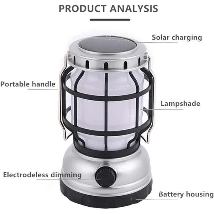 Lanterne Led Rechargeable Robofun Lampe De Camping Solaire à LED Lanterne Led Rechargeable Robofun Lampe De Camping Solaire à LED