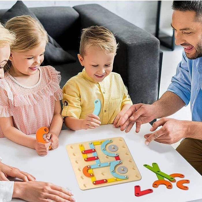 Casse-tte Perfor Montessori- Casse Tete Enfant Puzzles Dassociation De  Formes en Bois Puzzle Assorti De Blocs De Reconnaiss