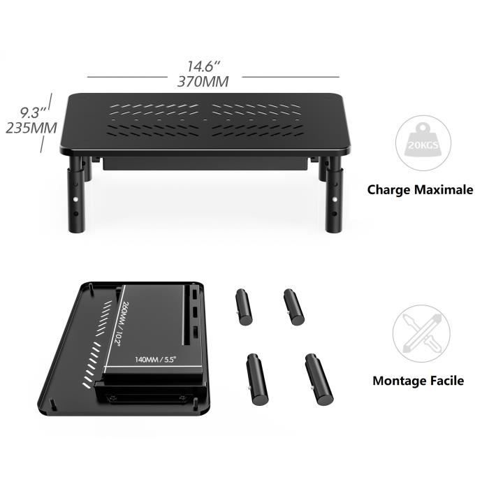 FITUEYES Réhausseur d'Écran en Métal,Support d'Ordinateur Hauteur ...