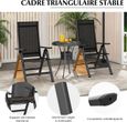 GOPLUS Chaise de Jardin Pliante-Dossier Réglable en 7 Positions-Accoudoirs-Légère/Portable-en Alliage d'Aluminium&Maille Noir-3