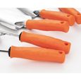 5pcs outils de plantation de jardin en acier inoxydable-Pelle Râteau Fourche-Orange-3