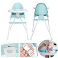 BORLAI® Chaise haute pour tout-petit, chaise d'alimentation pour bébé, chaise de salle à manger pour tout-petit, Bleu-3