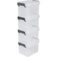 IRIS OHYAMA Lot de 4 boîtes de rangement Empilables avec couvercle - Multi Box - Mbx-2 - Transparent - 2 L - 22, 4 x 17 x 14, 5 cm-3
