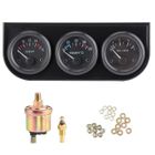 Kit Jauge 3-en-1 Voiture 52mm Voltmètre Température Eau Pression Huile 8-16V 40-120°C 0-7kg