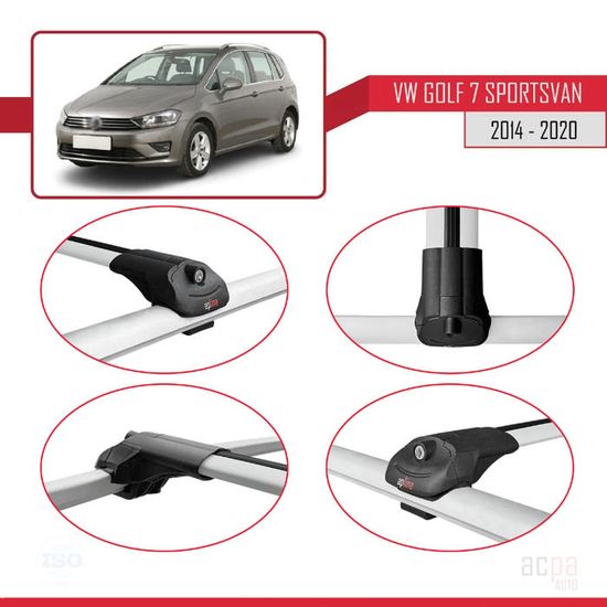 Barres De Toit Porte-Bagages Pour VW Jetta SportWagon - Aluminium Noir - Charge 100kg