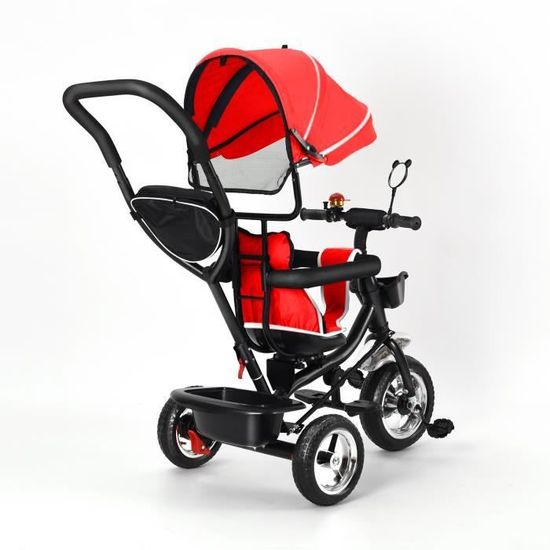 OHMG Tricycle Évolutif 4 En 1 Enfant - De 1 à 5 Ans - Poussette Et Vélo - Jusqu'à 25kg