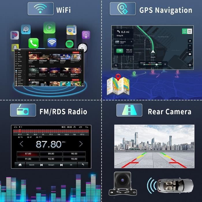 2+32G Android 10 Autoradio pour VW Polo 6R 6C 9N 2008-15, 9 HD écran  Double Din Bluetooth avec GPS EQ Support FM RDS SWC + C [1012] - Cdiscount  Auto