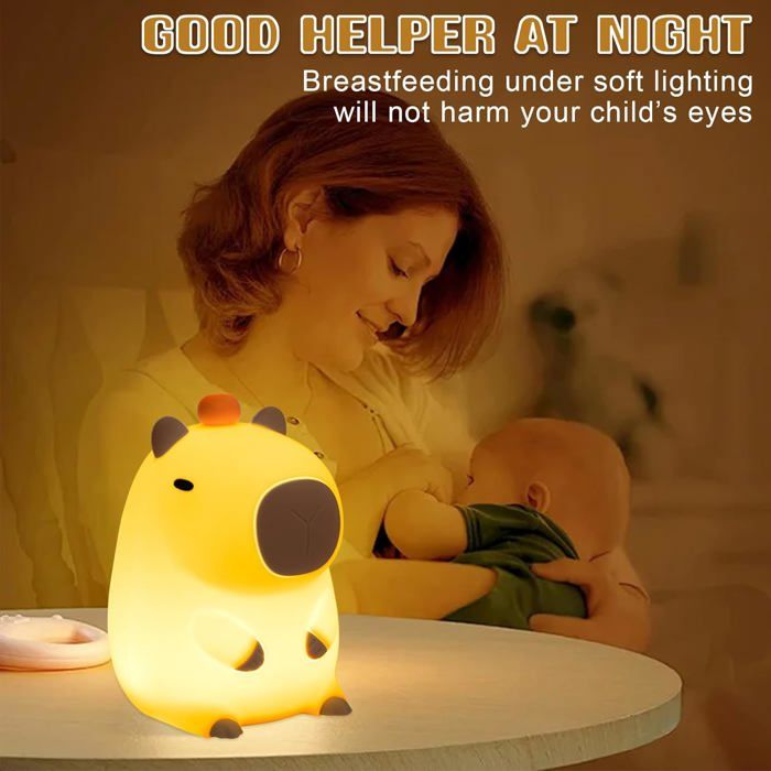 Veilleuse Capybara pour Enfants en Silicone,Veilleuse Enfant Kawai