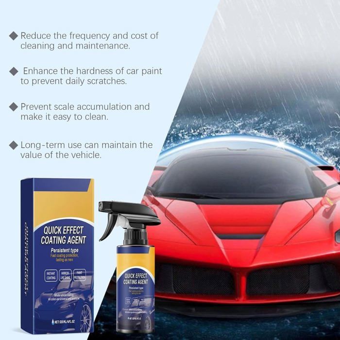 Spray Anti-rayures Pour Carrosserie De Voiture - Efface Les Rayures Légères, Redonne De L’éclat, Protège Contre Les UV Et La Poussière - 3 Flacons