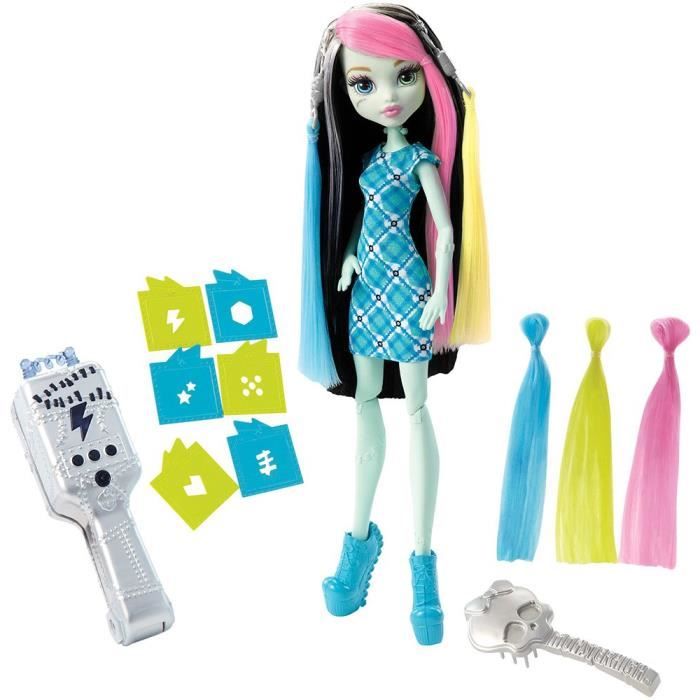 Poup e Monster High Frankie Stein avec coiffure survolt e et