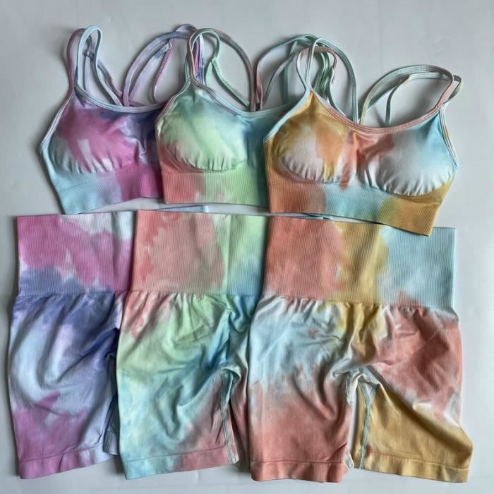 Tenues de yoga pour femmes 2 Ensemble de vêtements de sport à taille haute, legg