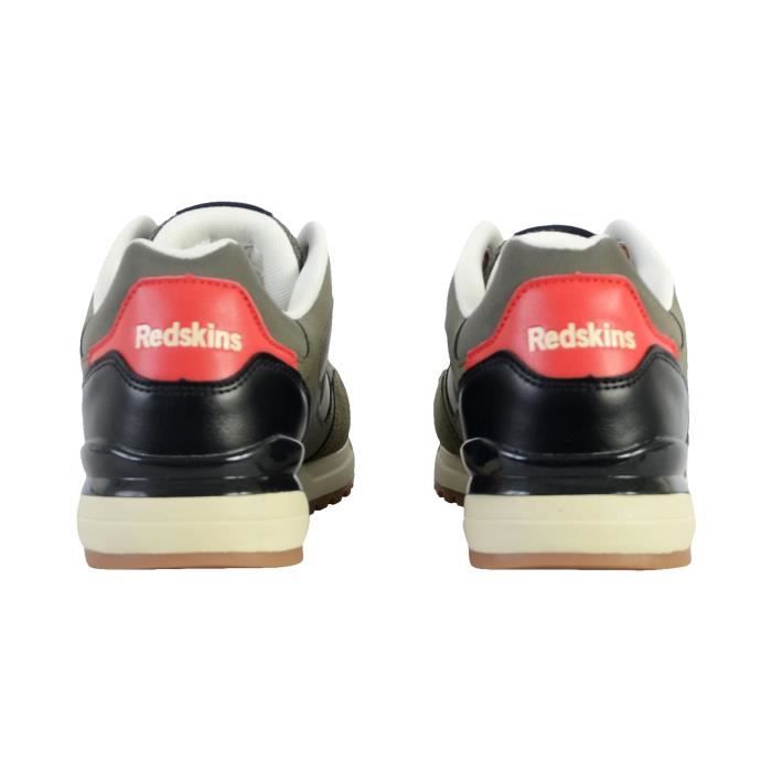 Basket Basses REDSKINS Obvious Homme Kaki Noir Lacets