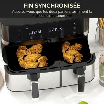 Friteuse à Huile HOMCOM 3L 2000W - Température Réglable, Minuterie Et Fenêtre De Visualisation