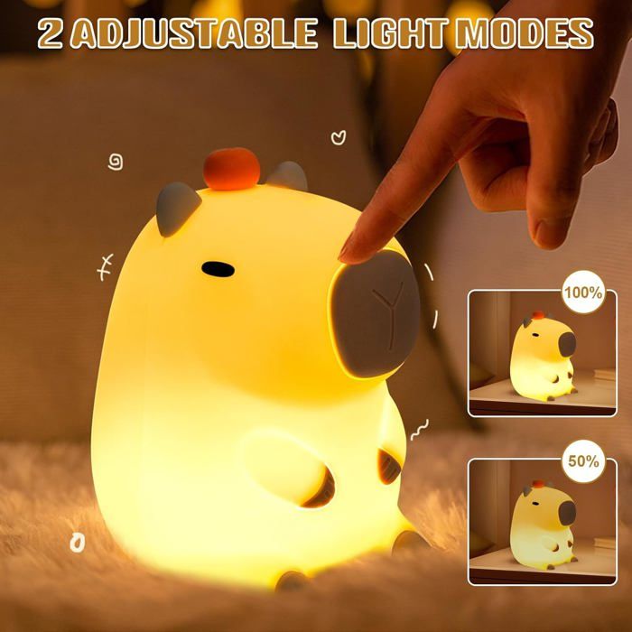 Adorable horloge numérique Capybara, veilleuse en forme d'animal mignon, réveil charmant pour tout-petit, lampe d'Inde réglable, lampe LED rechargeable, réveil en silicone pour chambre d'enfant Adorable horloge numérique Capybara, veilleuse en forme d'animal mignon, réveil charmant pour tout-petit, lampe d'Inde réglable, lampe LED rechargeable, réveil en silicone pour chambre d'enfant