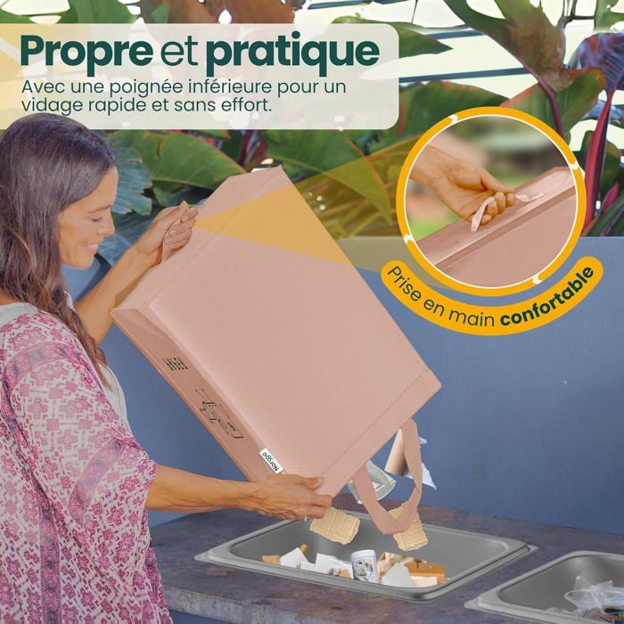 Poubelle Tri Sélectif 3 Bacs PTMS - Pour Verre, Papier, Plastique - Dimensions 25x40x50 Cm - Noir Édition