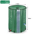 Réservoir d'eau de pluie - LZQ - 380L - Cuve aérienne - PVC durable - Vert-0