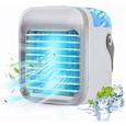 Climatiseur Portable,mini refroidisseur d'air portable 5 en 1,humidificateur,purificateur d'air,veilleuse(Gris)