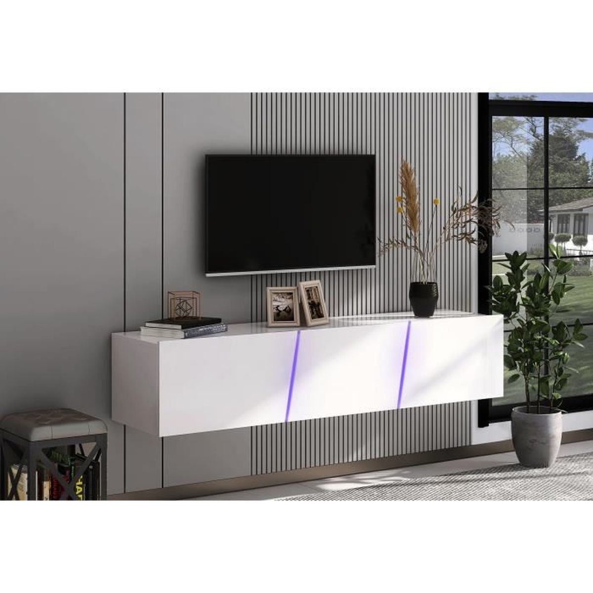 GES Basseplanche TV LED, armoire murale TV, table de télévision, meubles de télévision avec 3
