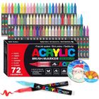 DARMOWADE 72 Couleurs Feutre Acrylique,stylos acryliques à pointe pinceau pour le coloriage adulte,Acrylic Paint Markers pour Coloriage