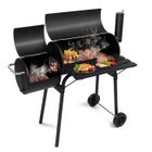 ALIGHTUP Barbecue à Charbon de Bois- BBQ - avec couvercle, grille et thermomètr - avec roues - 111 x 54 x 93CM