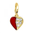 Bijou charm - So Charm - Coeur rouge - Plaqué or - Cristaux Swarovski - Mixte