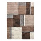 UN AMOUR DE TAPIS tapis salon 140x140 tissé beige carré motif géométrique LYN8 GEOME