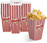 50 Grandes Boîtes de Pop-Corn Rétro - MATANA - pour Soirées Cinéma, Soirée Pyjama, Anniversaires Enfants & Fêtes, 17x9cm