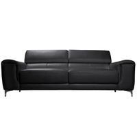 Canapé cuir design 3 places avec têtières relax noir NEVADA - MILIBOO - Contemporain - Design - Relaxation
