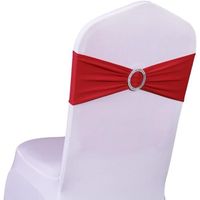 TD® 50 Pcs Noeuds de Chaise Elastique pas besoin d'être Lié Décoration Mariage Housse de chaise élastique de mariage d'hôtel