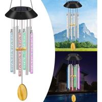 Carillon Solaire LED Lumière Solaire Mobile Carillon Changeant de Couleurs Solar Wind Chimes Lampe Solaire pour Jardin Patio Décora