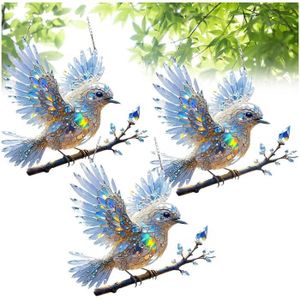 Alcott Hill® Panneau de fenêtre oiseaux dans la cage et Commentaires