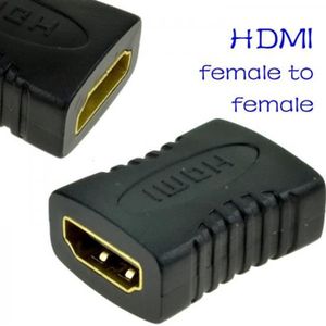 CÂBLE TV - VIDÉO - SON 1080P HDMI femelle vers HDMI femelle Coupleur connecteurs plaqués or adaptateurs extension plug Pour HDTV - Noir