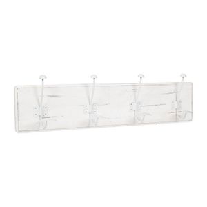 Porte-manteau mural en fer forgé à 1 place, feuille blanche