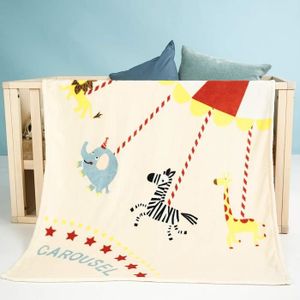 i-baby Couvertures B/éb/é Polaire Plaid Enfant Fille Garcon Naissance 1 2 3 4 5 Ans 4 Saisons Bleu, 90x120cm