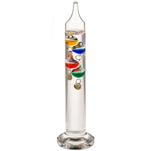 Thermomètre Galilée Pearl - 27cm Avec 6 Boules Flottantes - Décoration Bureau - 18-28°C